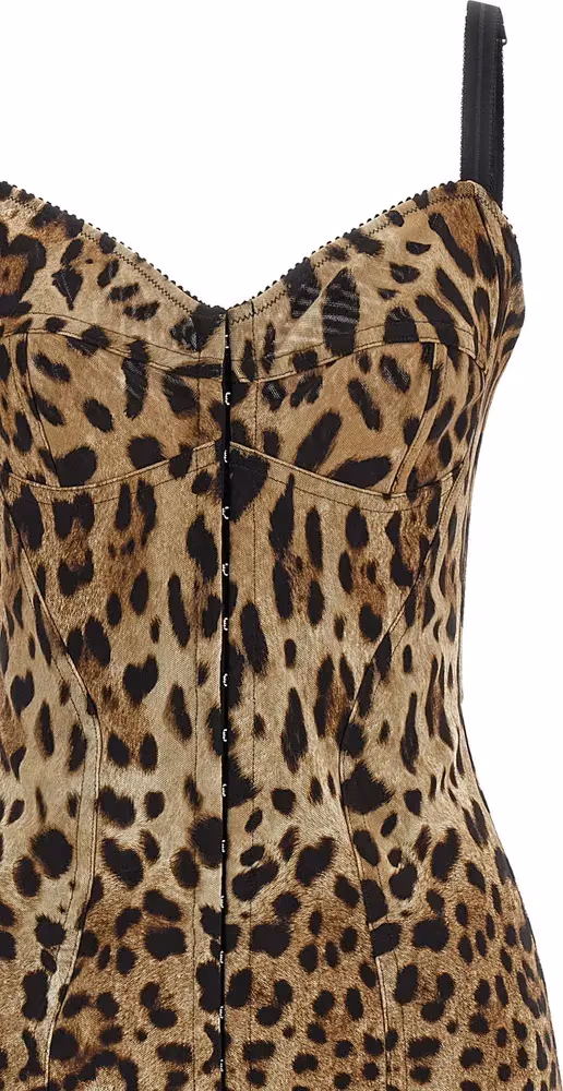 Dolce & Gabbana Brown Polyamide Midi Dress