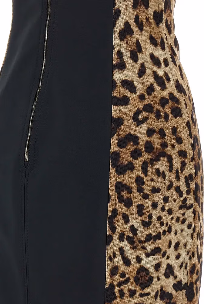 Dolce & Gabbana Brown Polyamide Midi Dress