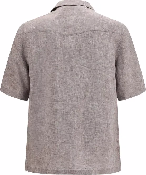 Brunello Cucinelli Gray Linen Shortsleeve Shirt