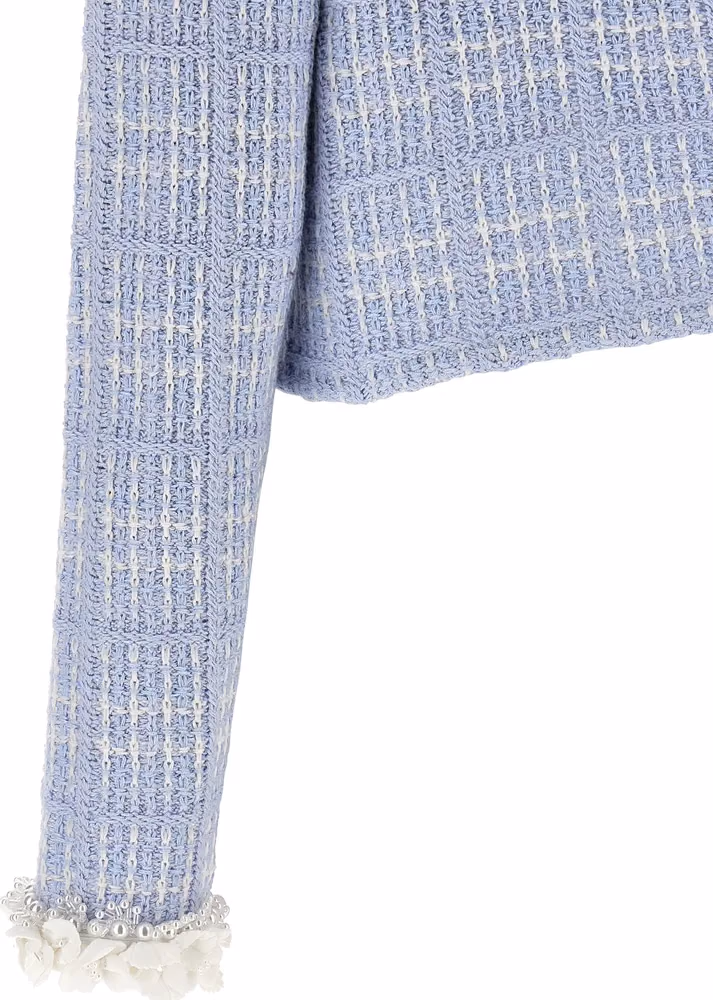Self-Portrait Blue Cotton Full-Length Jacket