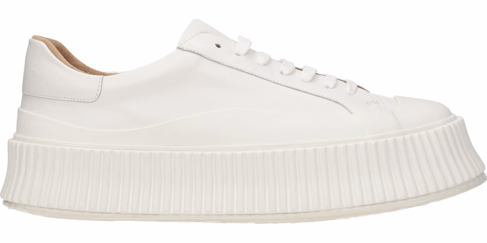 Jil Sander White Leather Platform Sneakers