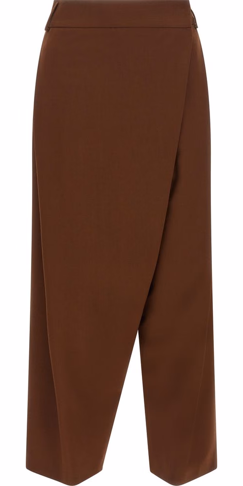 Alberto Biani Brown Wool Cropped Pants