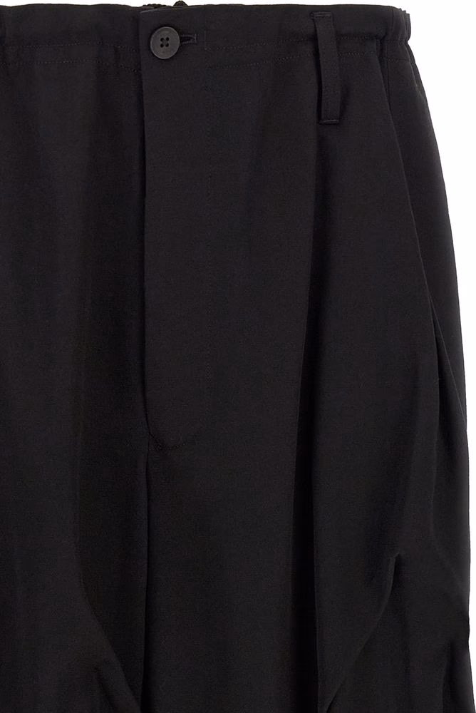 Yohji Yamamoto Black Wool Casual Pants