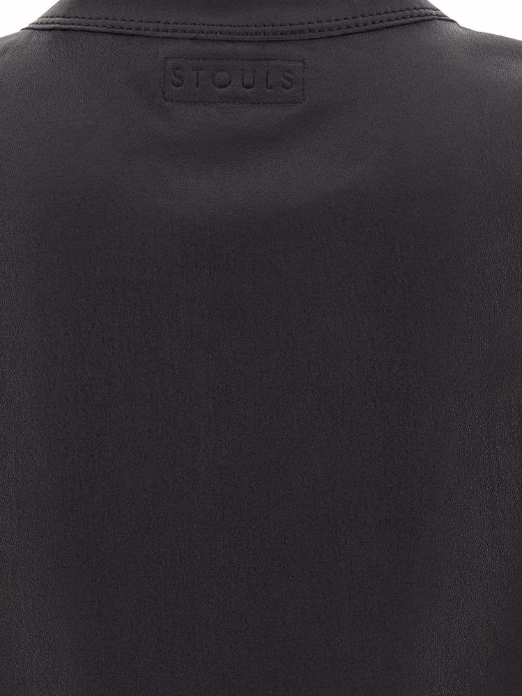 STOULS Black Lamb Leather T-Shirt