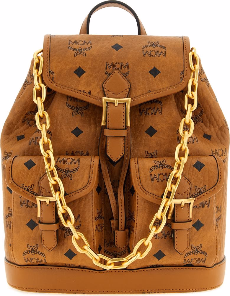 MCM Brown Polyethylene Backpack