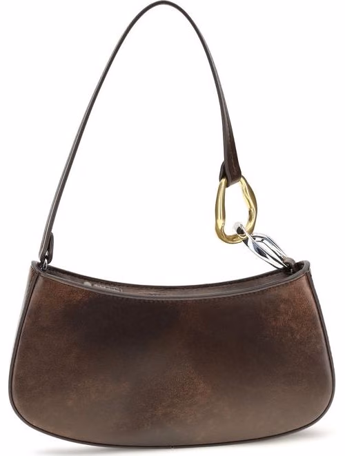 Staud Brown Calf Leather Bos Taurus Shoulder Bag