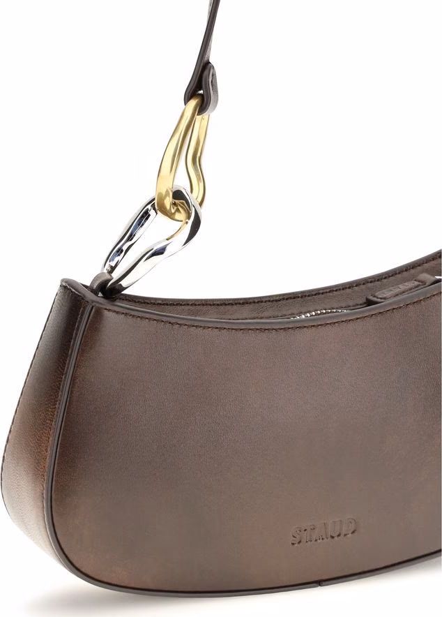 Staud Brown Calf Leather Bos Taurus Shoulder Bag
