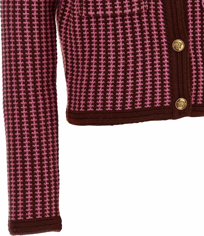 Versace Multicolor Virgin Wool Cardigan