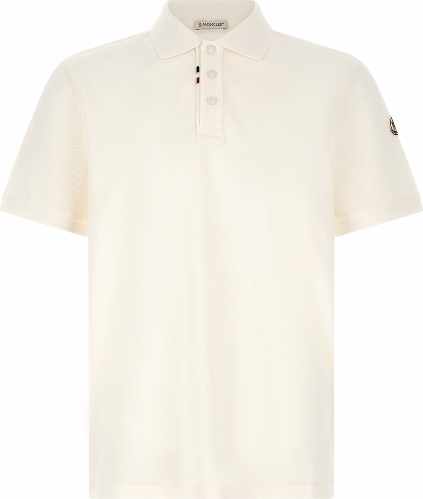 Moncler White Cotton Polo Shirt