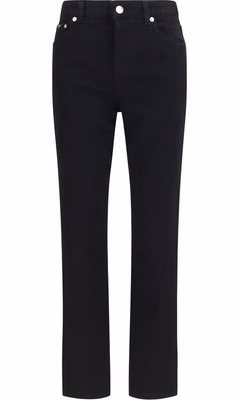 Black Cotton Straight-Leg Jeans