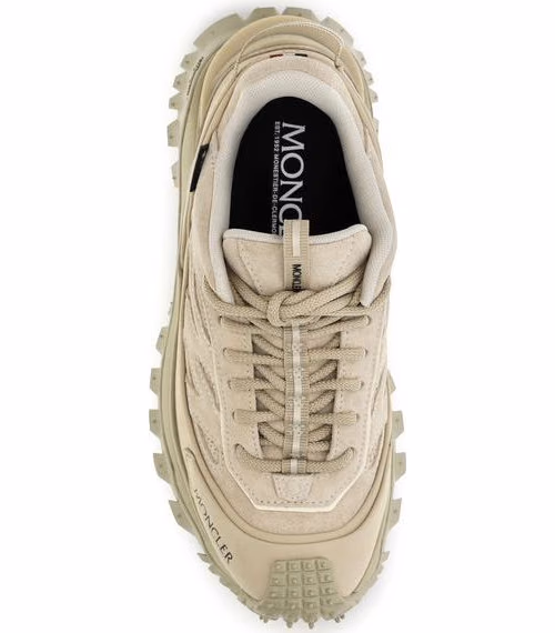 Moncler Beige Calf Leather Bos Taurus Athletic Sneakers