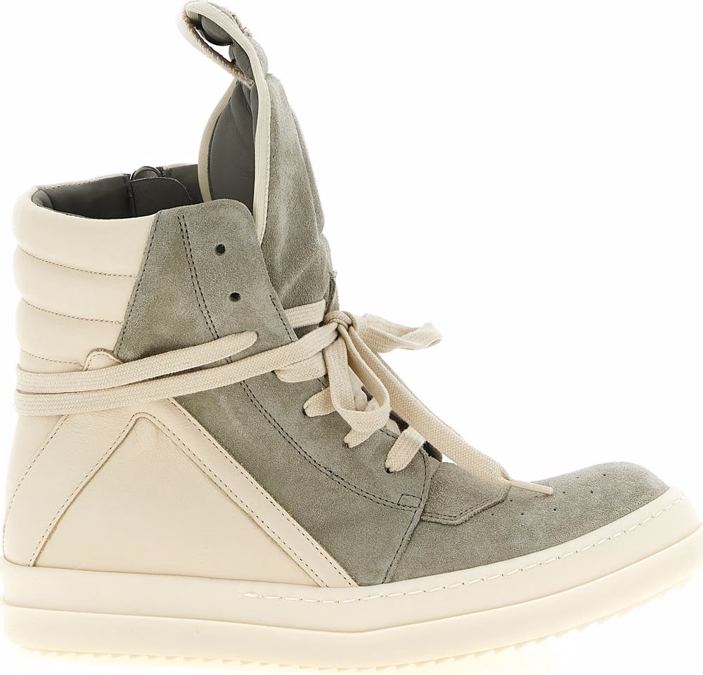 Rick Owens Bicolor Calfskin Athletic Sneakers