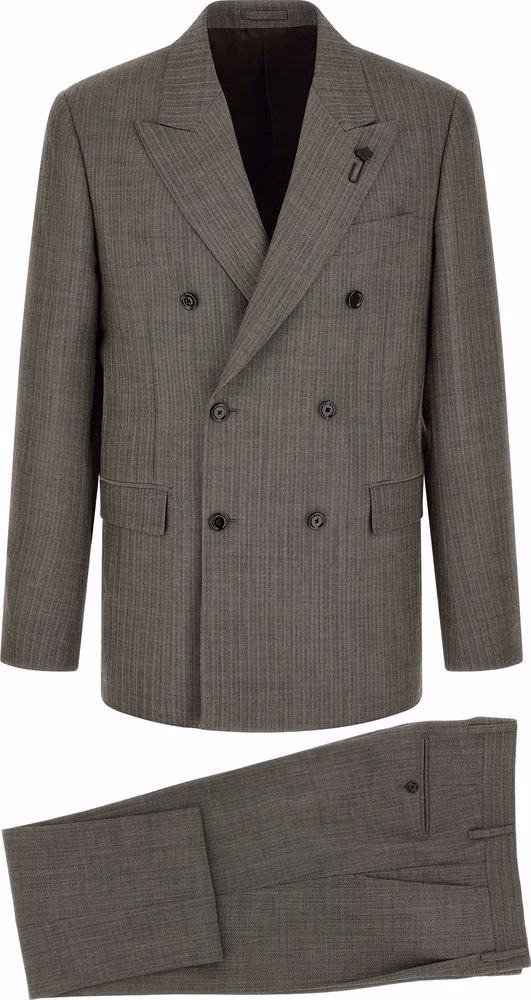 Lardini Gray Virgin Wool Two-Piece Suit