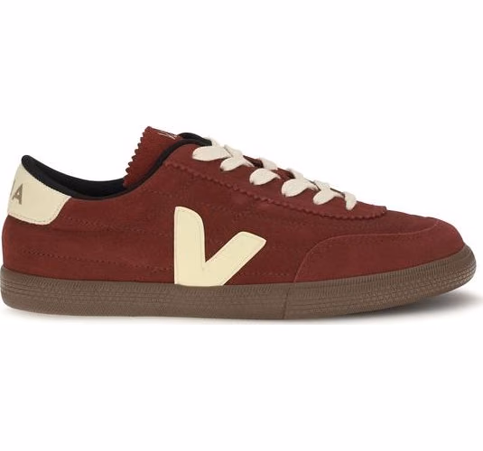 Veja Bordeaux Suede Leather Low Top Sneakers