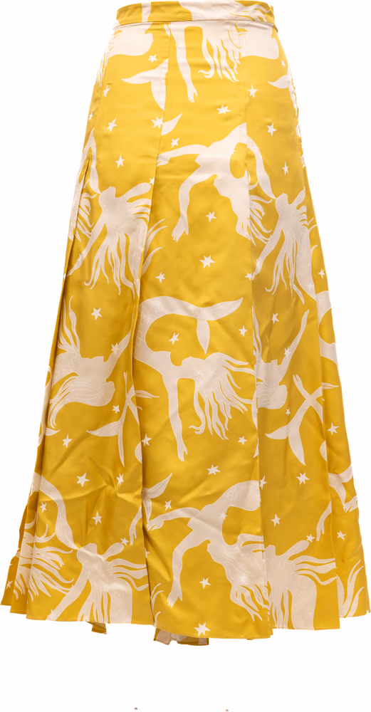 Valentino Garavani Yellow skirt with off-white details