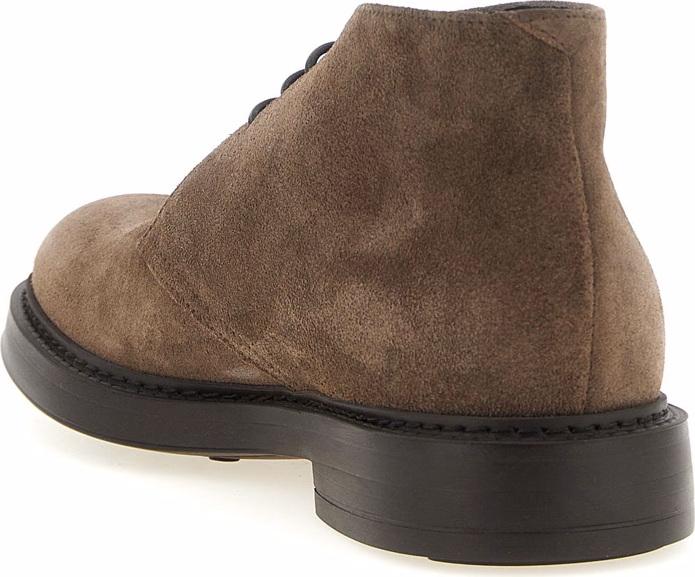 Doucal's Brown Lamb Leather Ankle Boots