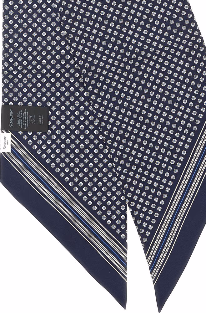Saint Laurent Blue Silk Foulard