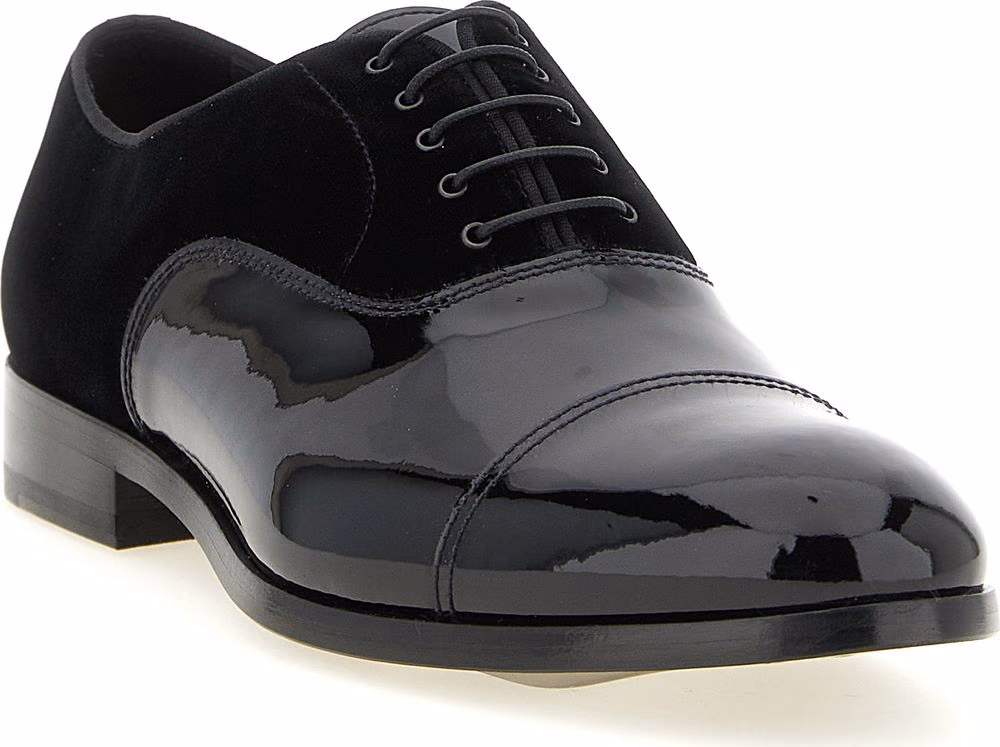 Doucal's Black Lamb Leather Oxfords And Derbies