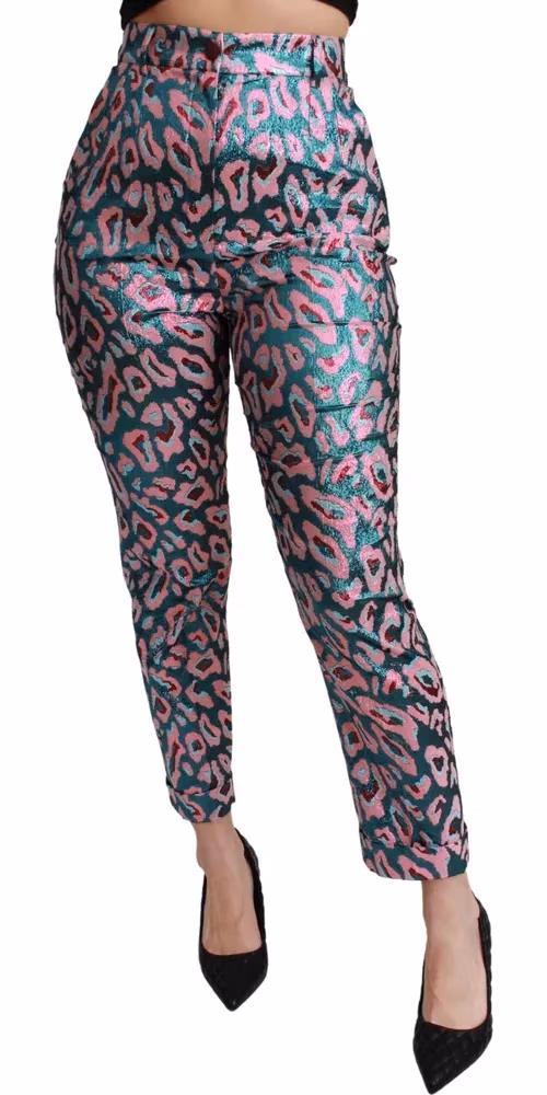 Dolce & Gabbana Multicolor Patterned Cropped High Waist Pants