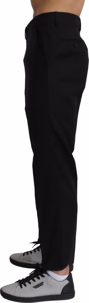 Dolce & Gabbana Black Cotton Wool Formal Dress Pants