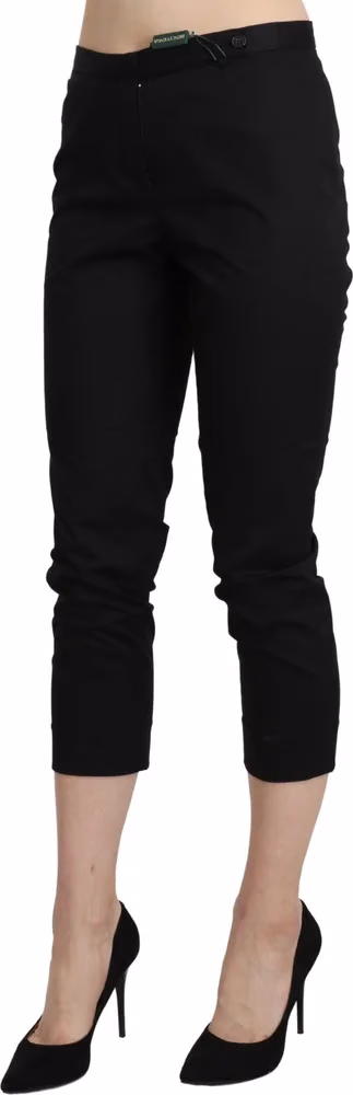 BENCIVENGA Black High Waist Skinny Cropped Dress Trouser Pants