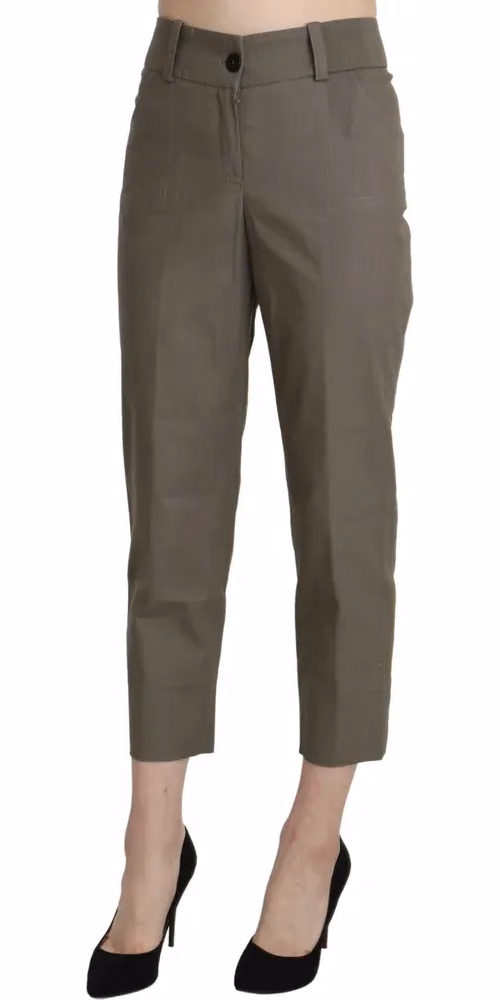BENCIVENGA Gray High Waist Cropped Dress Trouser Pants