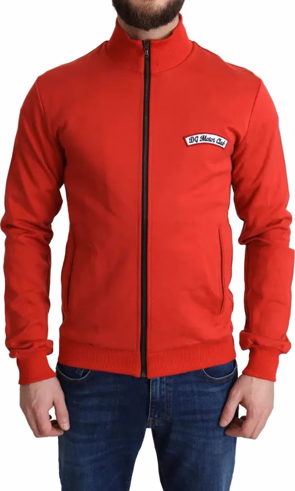 Dolce & Gabbana Red DG Motor Club Zippered Cardigan Sweater