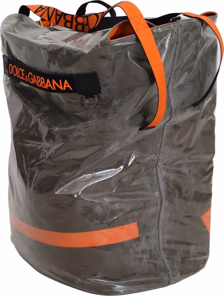 Dolce & Gabbana Cotton Men Large Fabric Green Shopping Tote Bag
