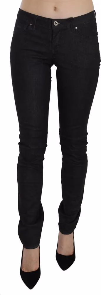 Costume National Black Low Waist Skinny Casual Denim Jeans