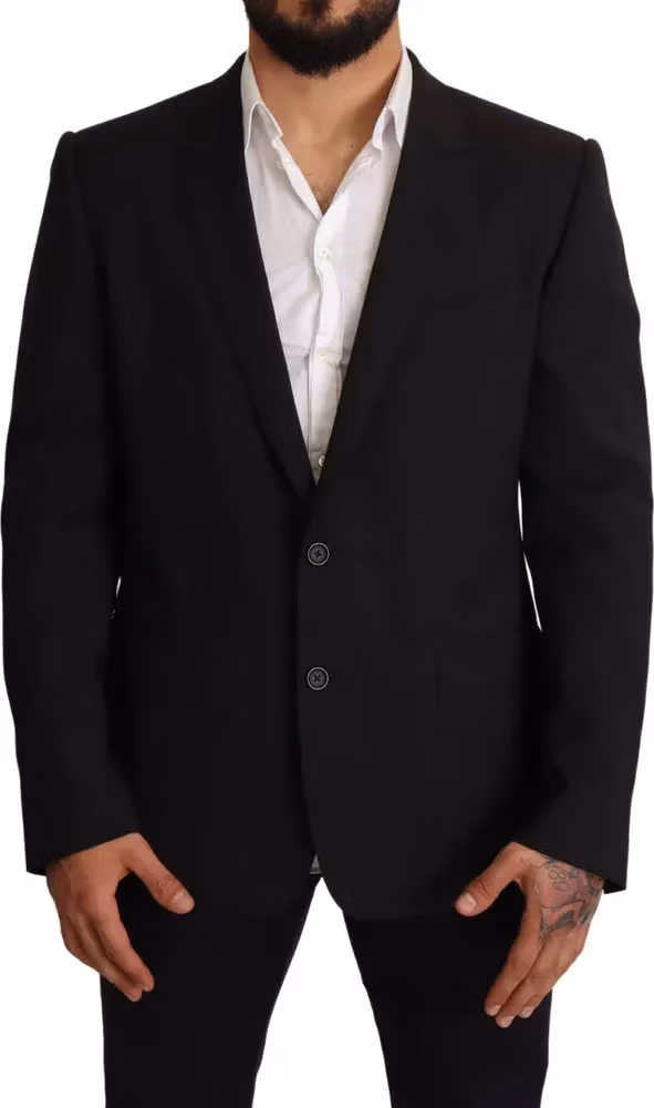 Dolce & Gabbana Black Striped MARTINI Jacket Blazer