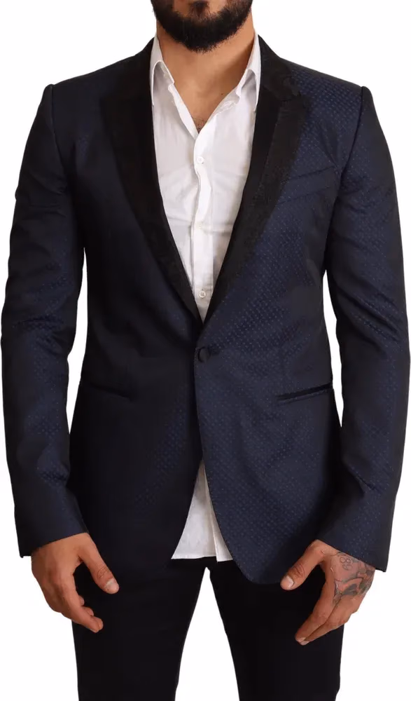 Dolce & Gabbana Blue Wool Slim Fit MARTINI Blazer Jacket