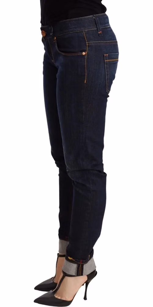 Acht Blue Washed Low Waist Skinny Denim Trouser