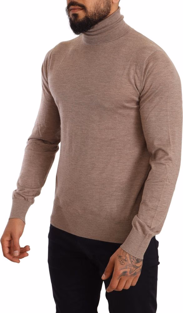 Dolce & Gabbana Brown Cashmere Turtleneck Pullover Sweater