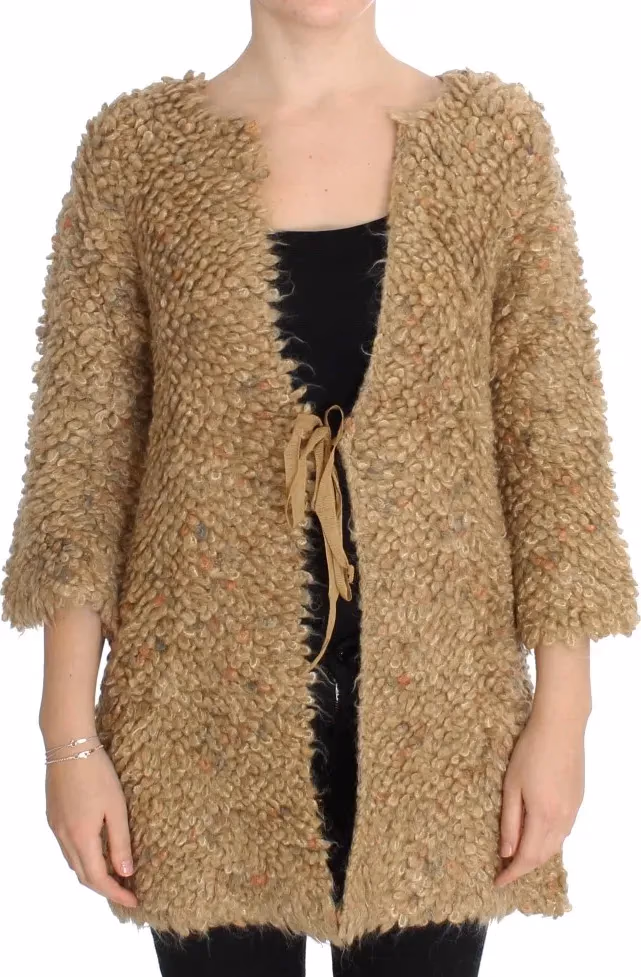 PINK MEMORIES Beige Wool Blend Cape Sweater
