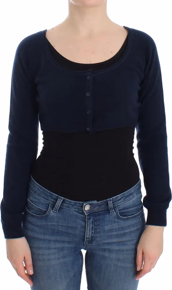 Ermanno Scervino Blue Cashmere Cardigan Sweater