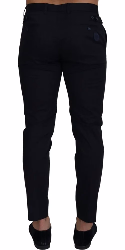Dolce & Gabbana Blue Stretch Cotton Slim Trousers Chinos Pants
