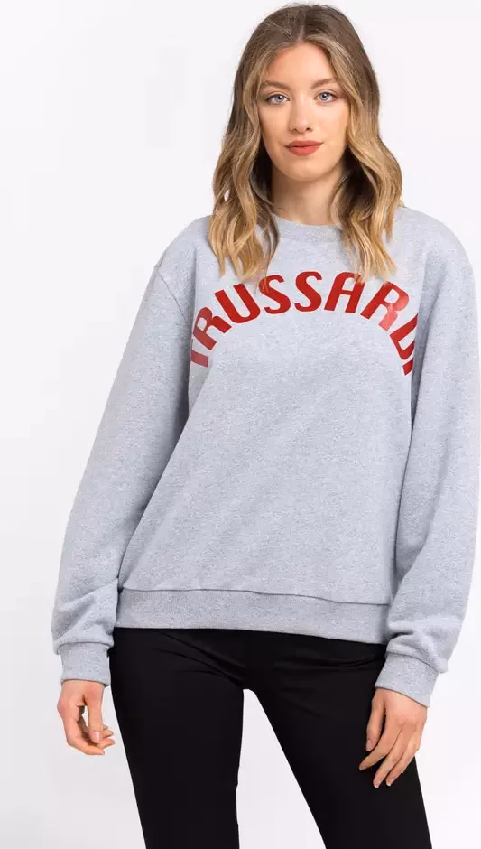 Trussardi Gray Cotton Women Sweatshirt