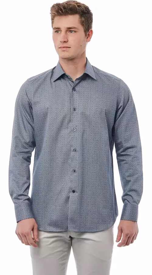 Bagutta Black Cotton Men Shirt