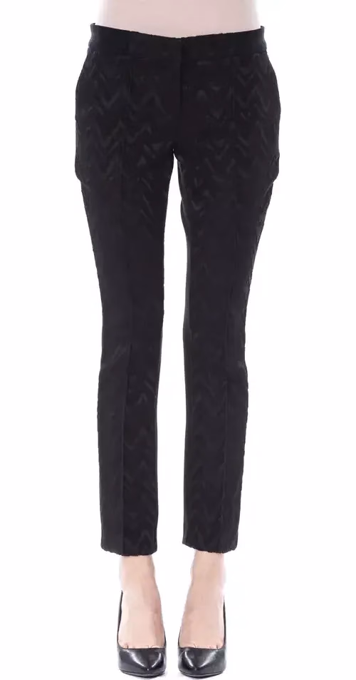 BYBLOS Black Marabou Women Pants