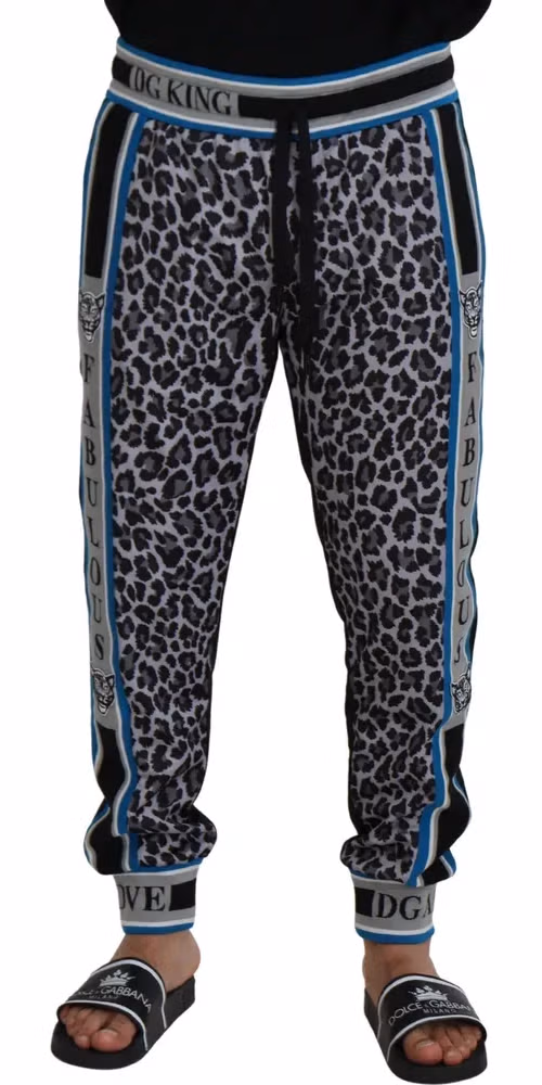 Dolce & Gabbana Multicolor DG King Leopard Print Jogger Pants