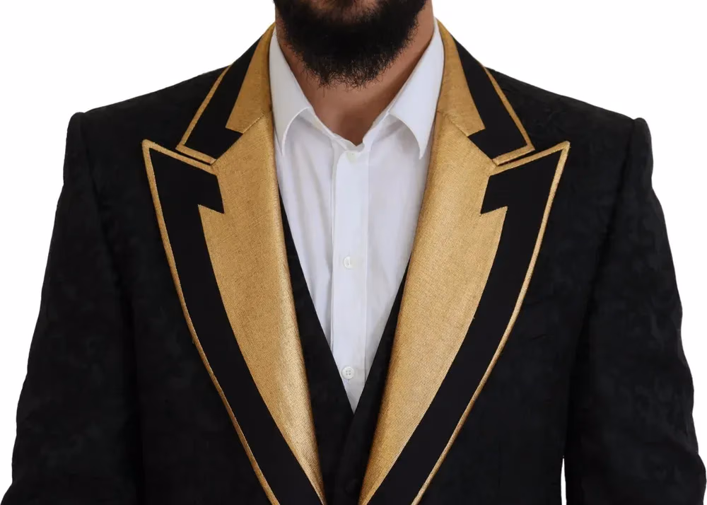 Dolce & Gabbana Black Gold Fantasy Tuxedo Slim Fit Suit