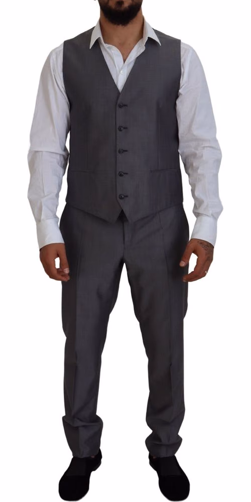 Dolce & Gabbana Gray SICILIA 3 Piece Slim Fit Suit