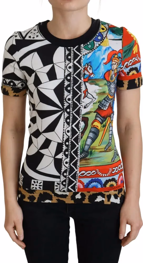 Dolce & Gabbana Multicolor Printed Women Exclusive Shirt Top