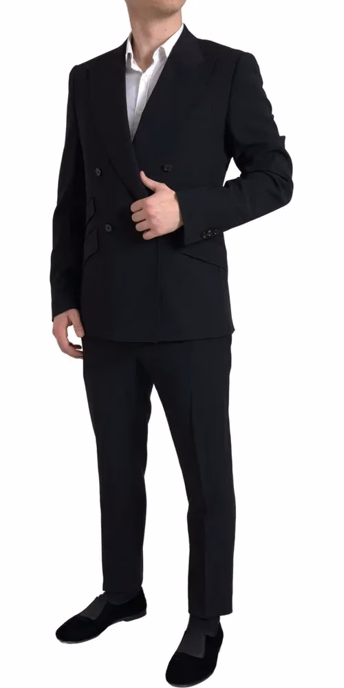 Dolce & Gabbana Black 2 Piece Double Breasted SICILIA Suit