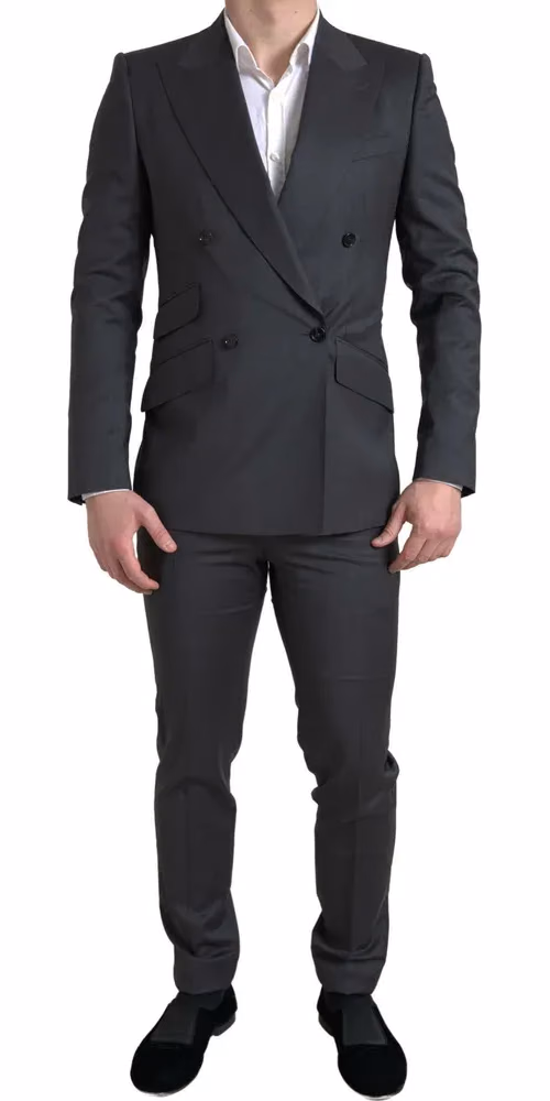 Dolce & Gabbana Gray 2 Piece Double Breasted SICILIA Suit