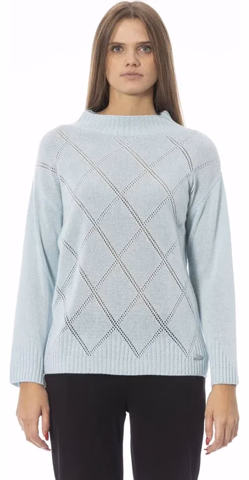 Baldinini Trend Light Blue Wool Women Sweater