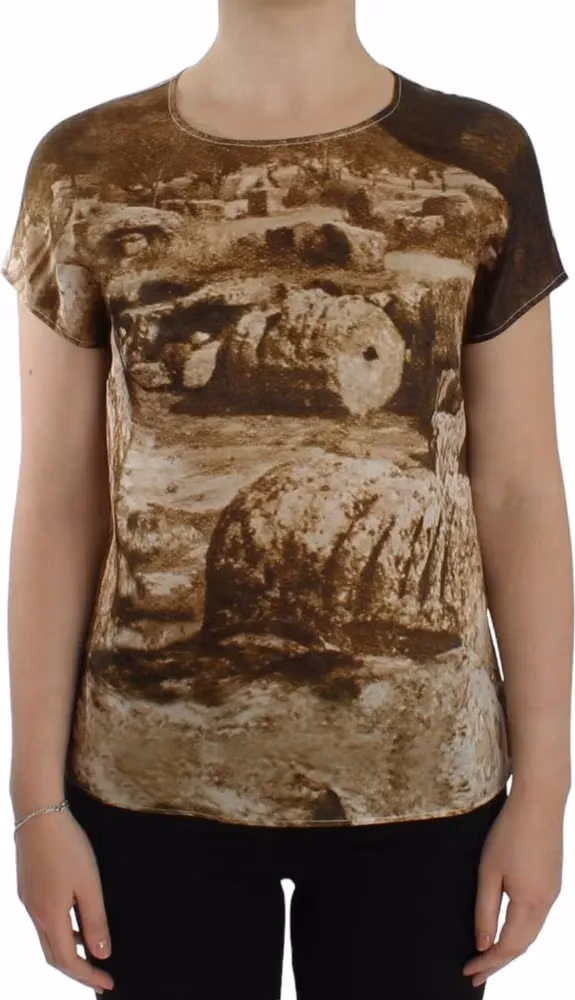 Dolce & Gabbana Brown Taormina silk blouse