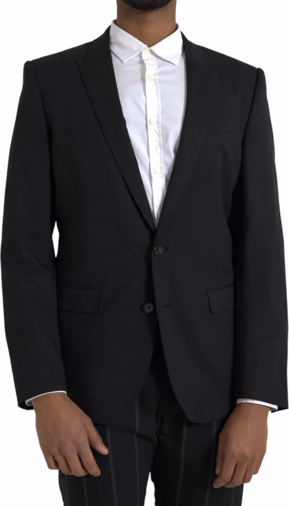 Dolce & Gabbana Black MARTINI Slim Fit Jacket Coat Blazer