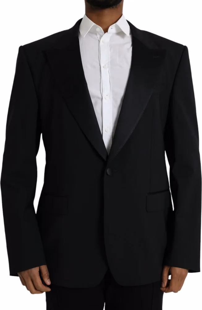 Dolce & Gabbana Black SICILIA Single Breasted Coat Blazer