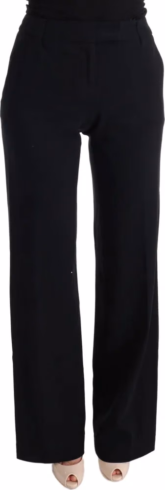 Ermanno Scervino Black Viscose Flare Bootcut Pants